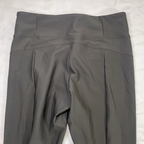 Athleta Stellar Trouser Pants Size L Dark Army Green Zip Pockets Crop Ankle Slim - Picture 11 of 15